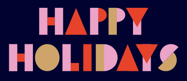 Imagem com escrito de Happy Holidays para celebrar as comemorações de final de ano